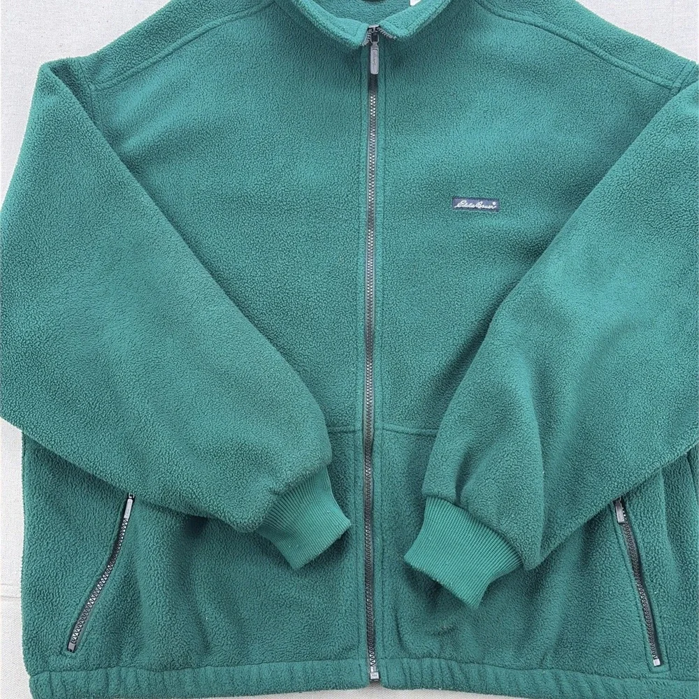 Vintage 90s Y2K  Eddie Bauer Fleece Jacket Full Zip - XL Large green